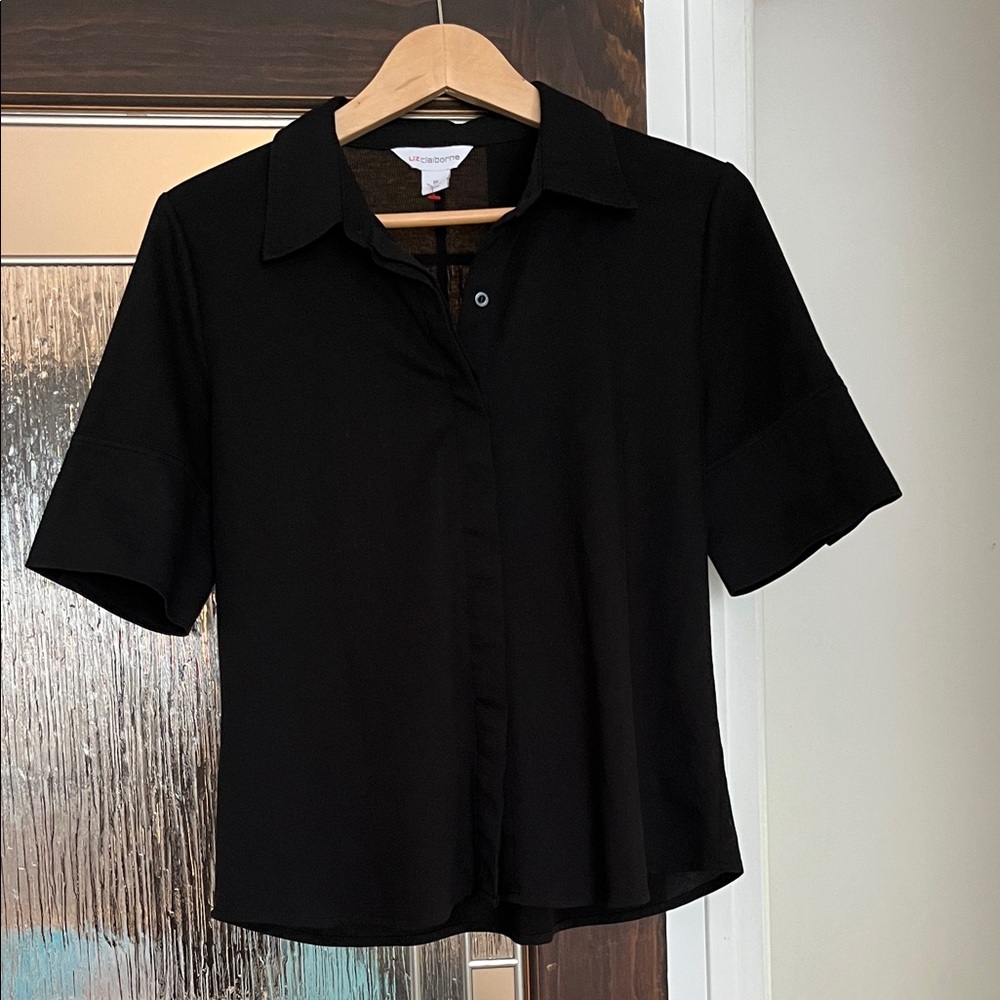 Liz Claiborne Black Button Down Shirt